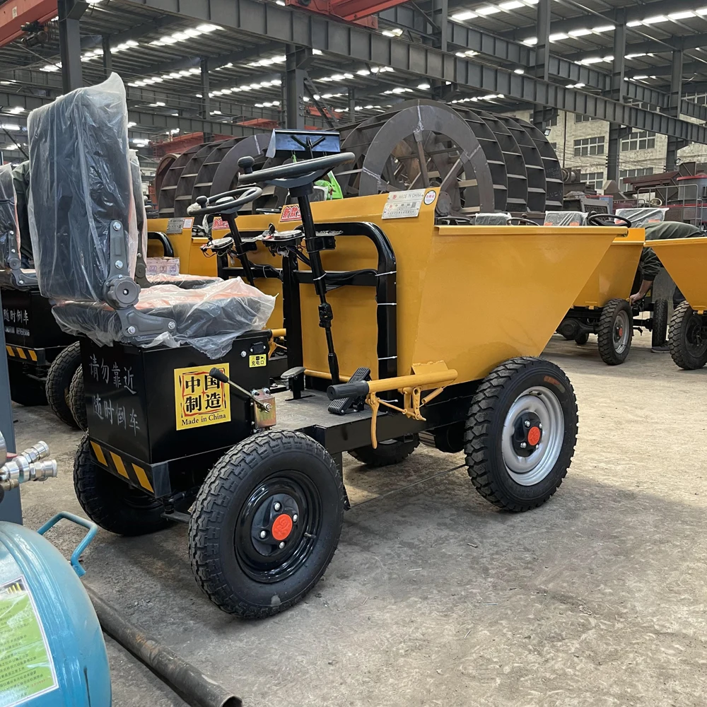 Electric hauler site small four-wheeler breeding car four wheel ash hopper pulling goods dump cart