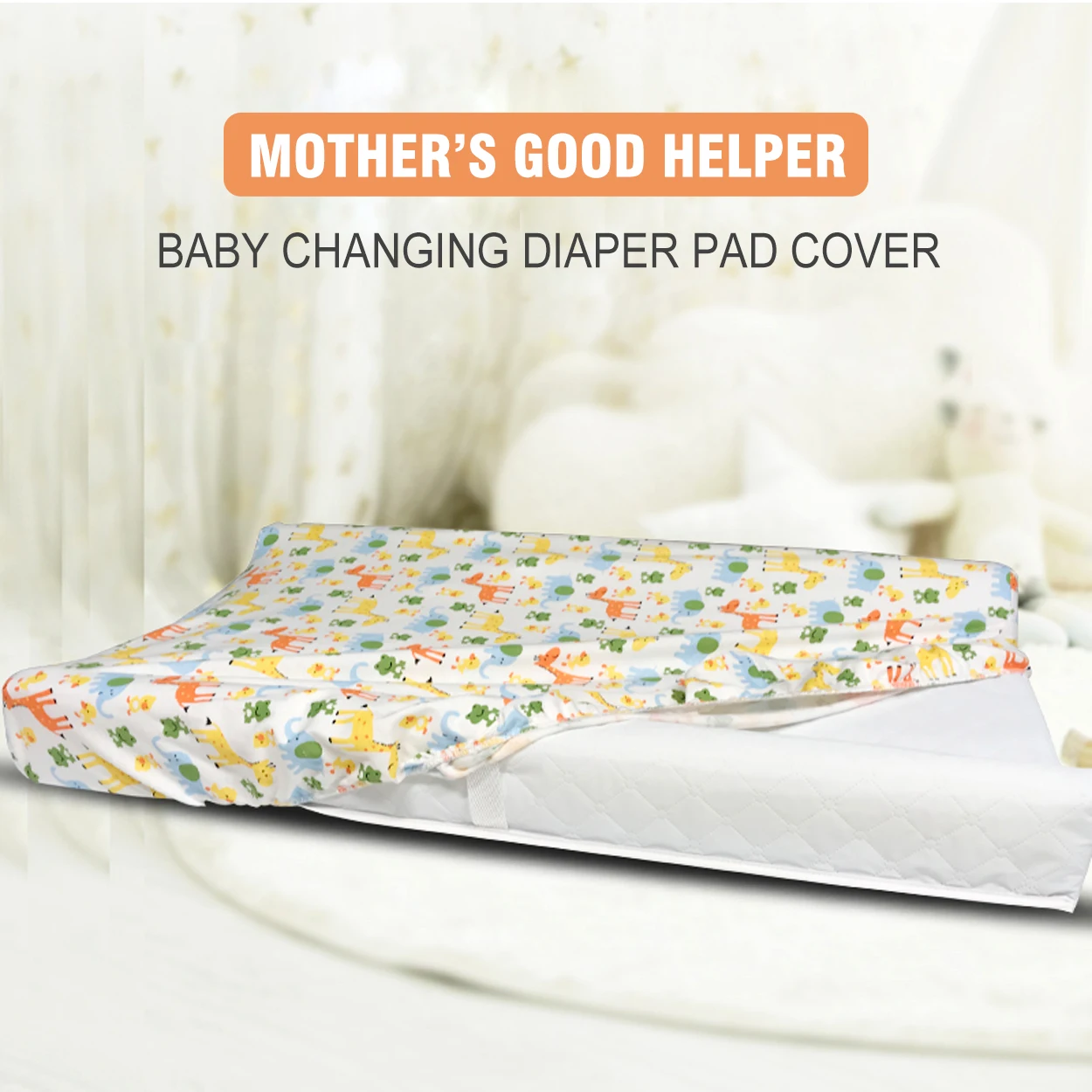 polyurethane material Baby Changing Pad Cover. baby changing pad cover penutup alas ganti bayi Happflute Baby quick
