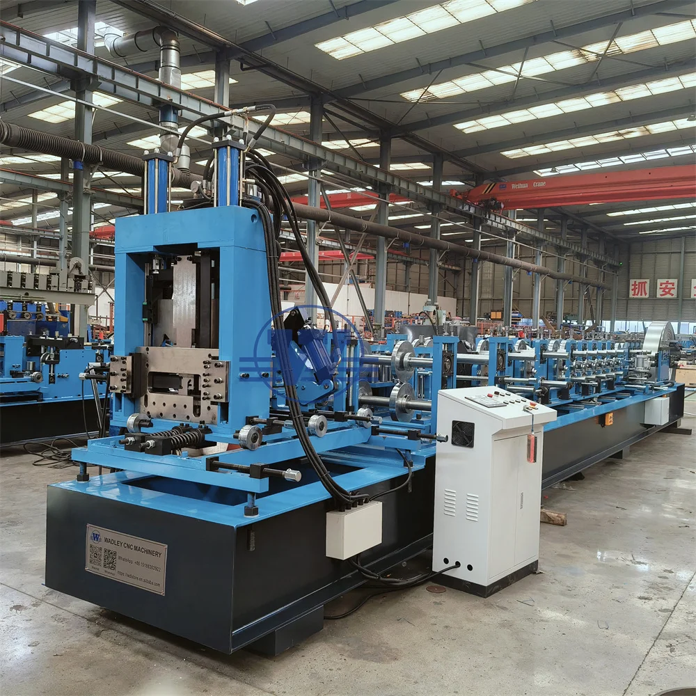 Channel Metal Structure Rolling C Z U Shape Cold Adjustable Automatic Interchangeable Steel CZ Purlin Roll Forming Machine