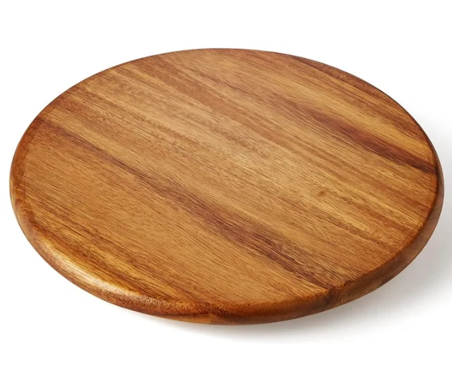 custom table 360 rotating storage acacia lazy susan tray heavy duty turntable plate organizer for kitchen