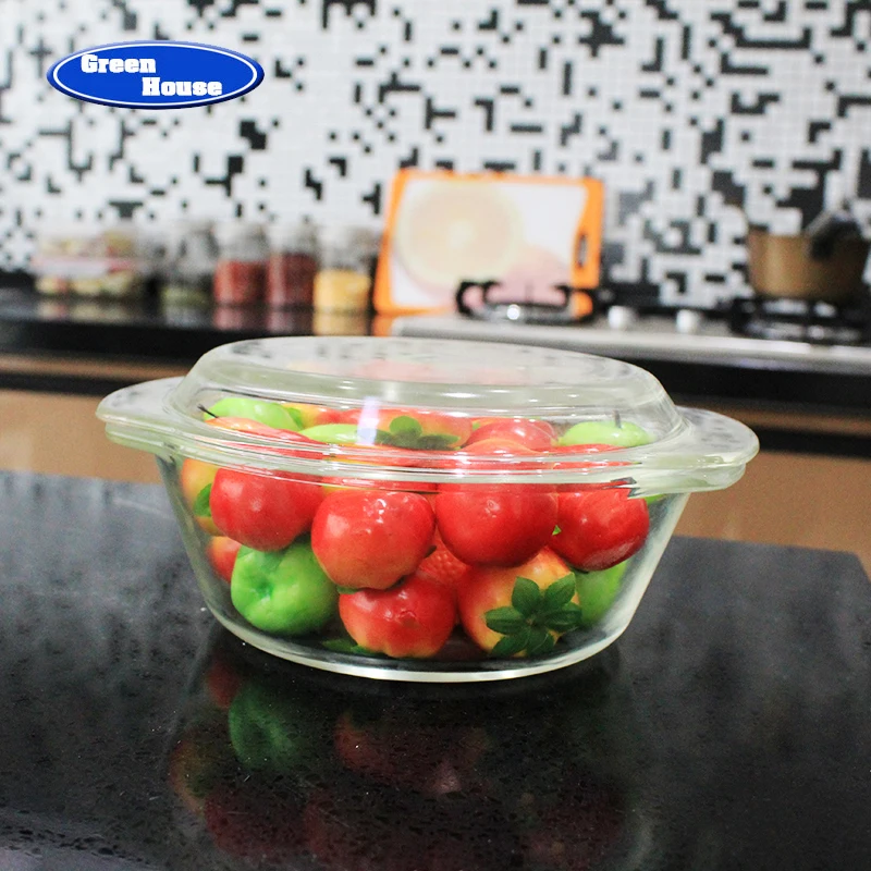 High borosilicate glass casserole storage food container crystal pot