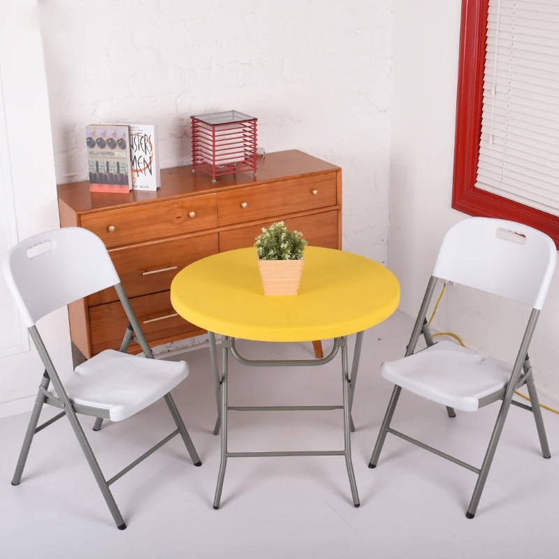 hot sale popular Cocktail round bar wedding dining banquet use hdpe plastic folding table cheap price made in china