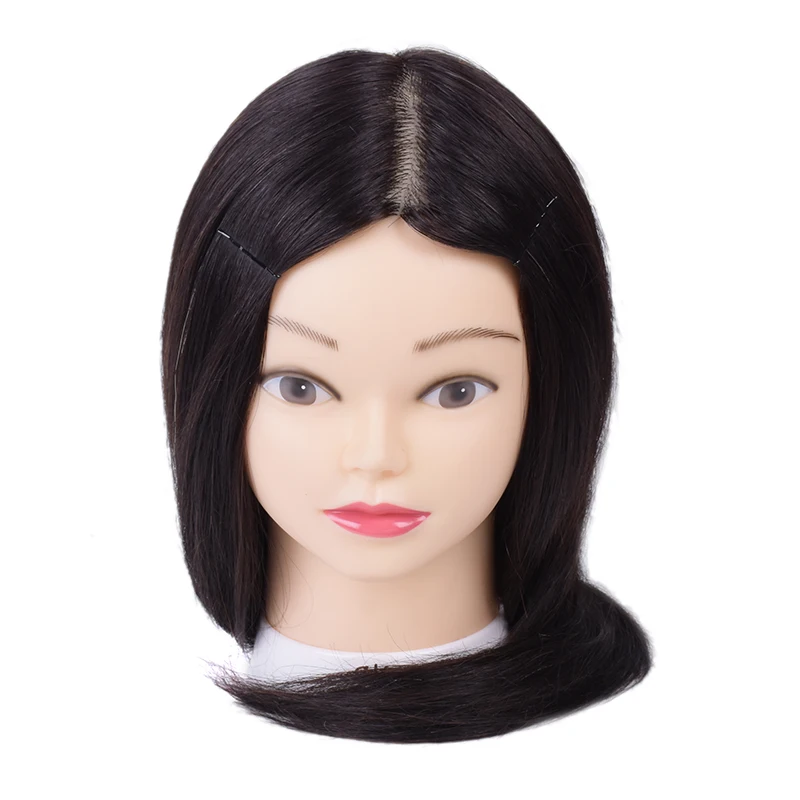 Factory Direct Sale 8~18 inch black 100% human hair mannequin training doll head for training