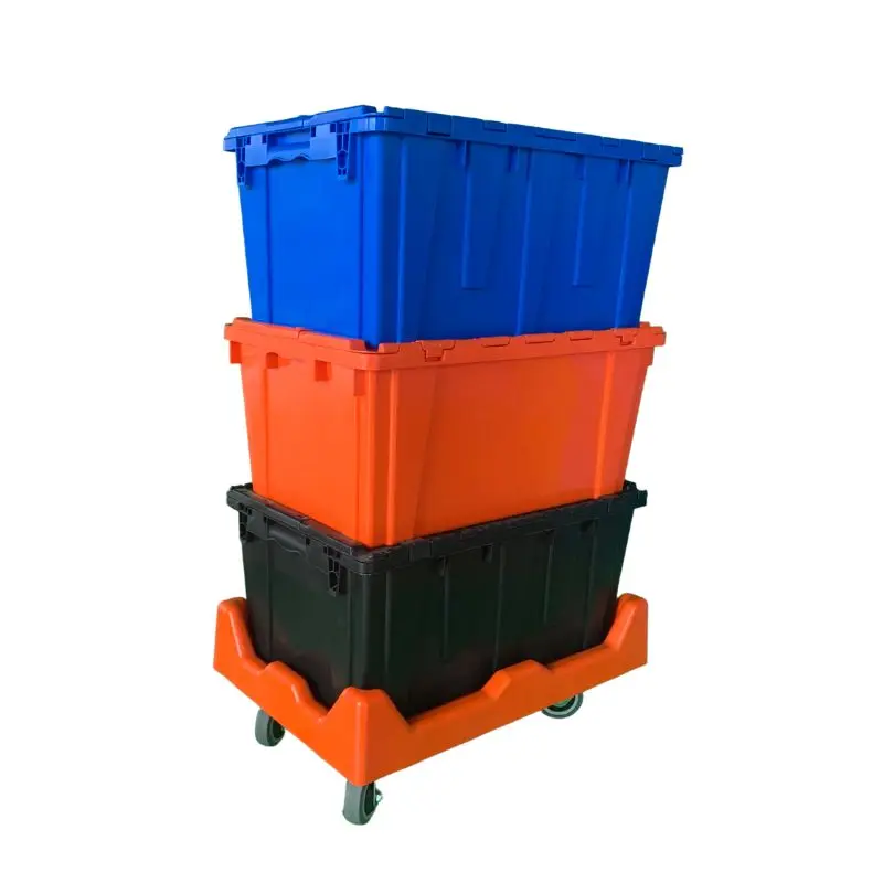 Damage Protection Ensured Stackable on Pallet Nesting Plastic Interlocking Round Trip Tote Box