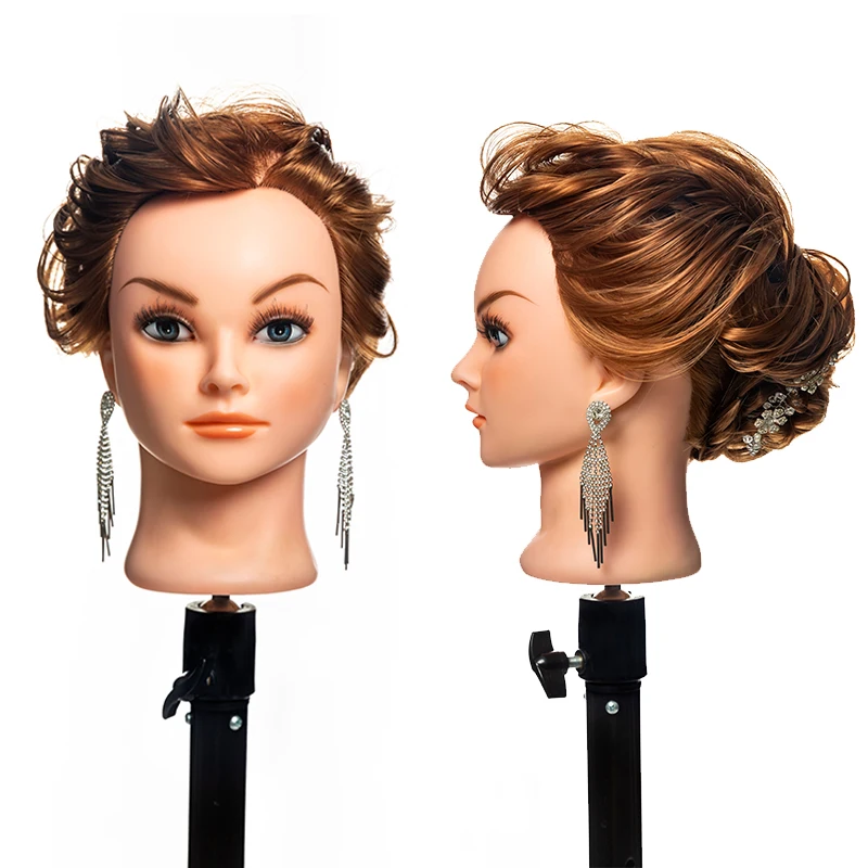 JO2 100% Natural  Hair Training Head Hairdresser Styling Training Mannequin Doll Head