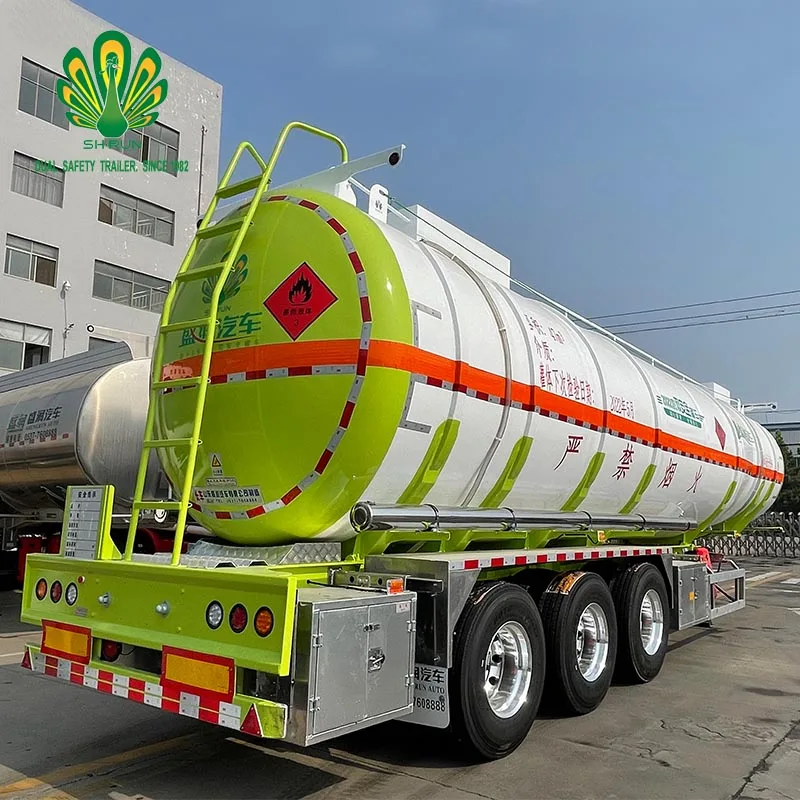 Carbon steel 40kl fuel tanker semi trailer for gasoline diesel HFO transportation and