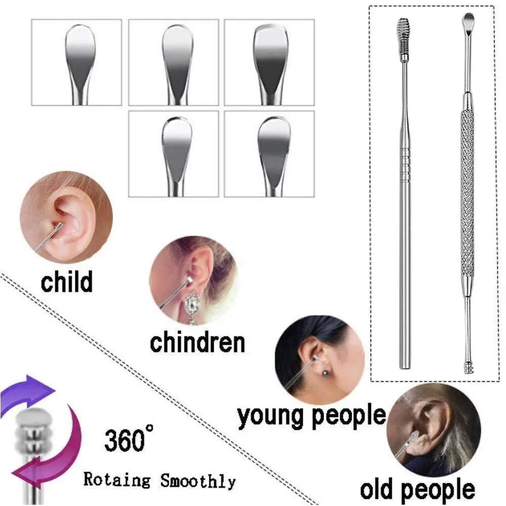 7pcs Stainless Steel Ear Pick Earwax Removal Set for Ear Ear cleaner with Plastic Case