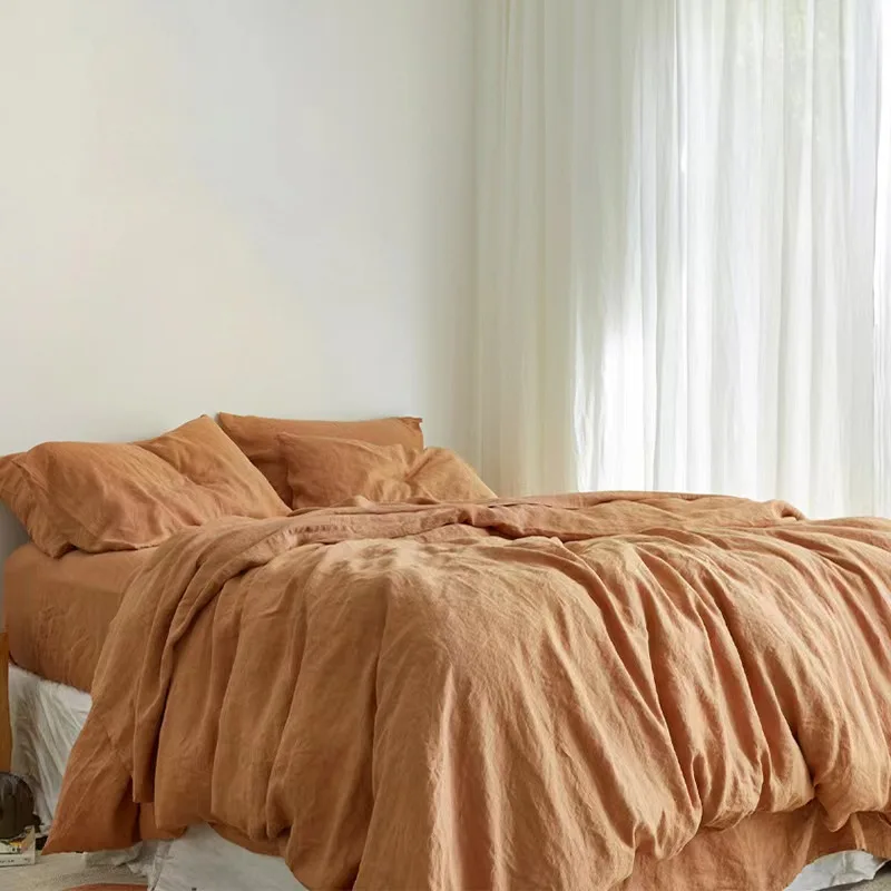 OEKO-TEX Anti-bacterial Fabric Linen Set Sheets Belgian Flax French Bedding Sheet for Hotel and Home