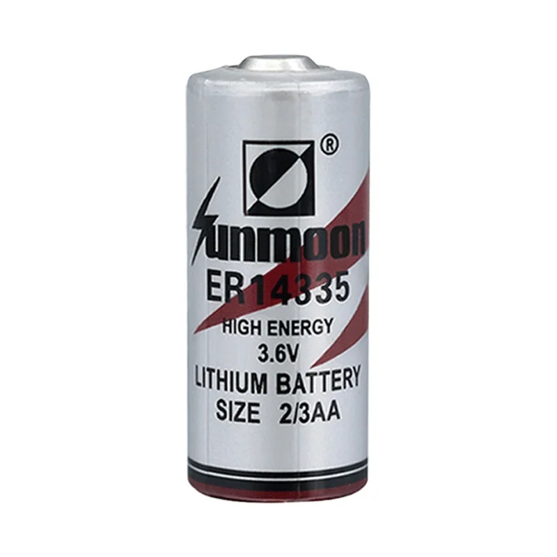 Sunmoon ER14335 3.6V 2/3AA 1650mAh Lithium Battery For Wireless temperature control detector IoT devices