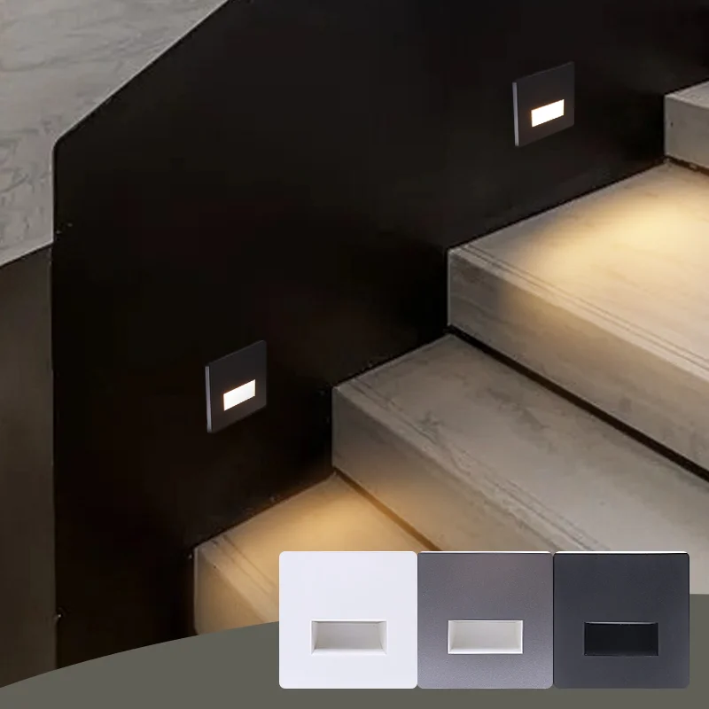 GuangShu recess wall step lights interior hotel hallway step light indoor 1 w motion sensor stair lights