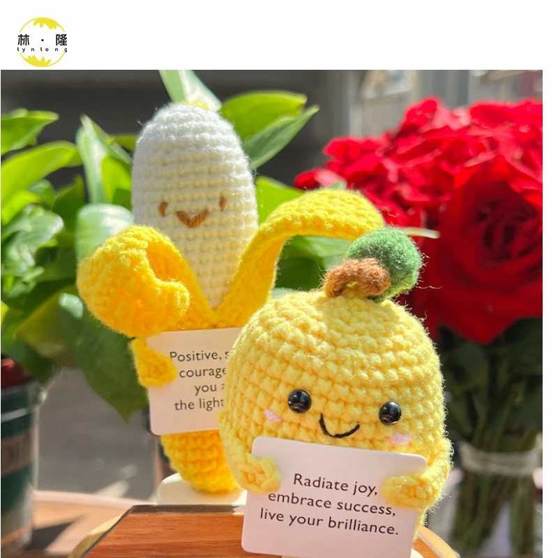 Cross border Hot Selling Funny Expression Banana Doll Positive Energy Woolen Weaving Banana Dolls
