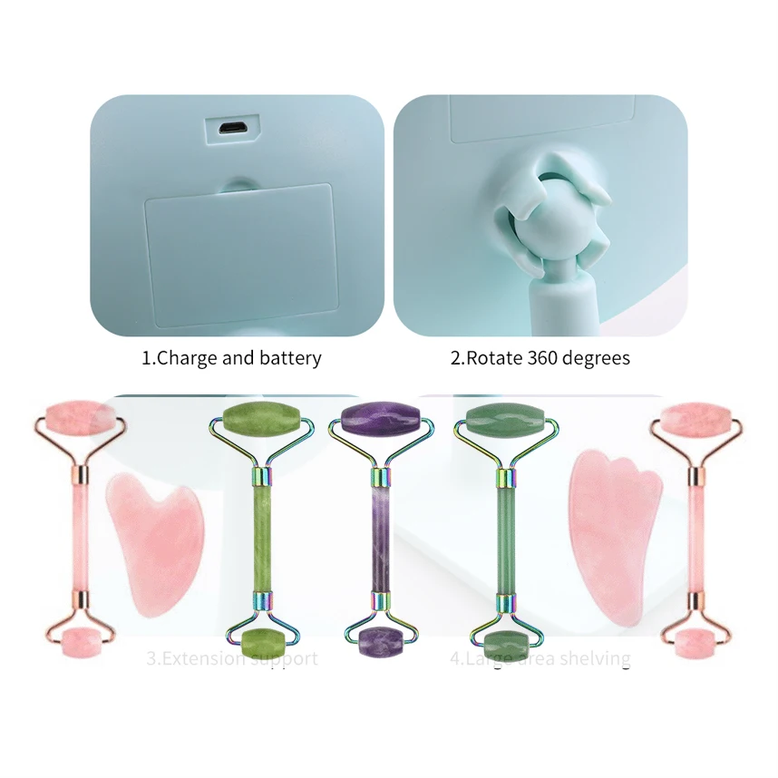 
Amazon hot selling and roll-on red skin care set jade roller gua sha scrapping with low price 