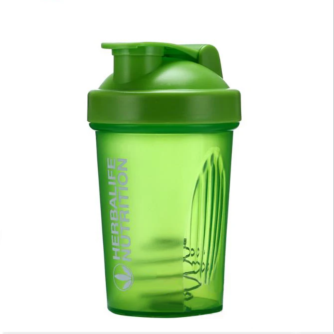 100% food safe BPA FREE plastic 0.4L gym sport cup shaker bottle with mixer