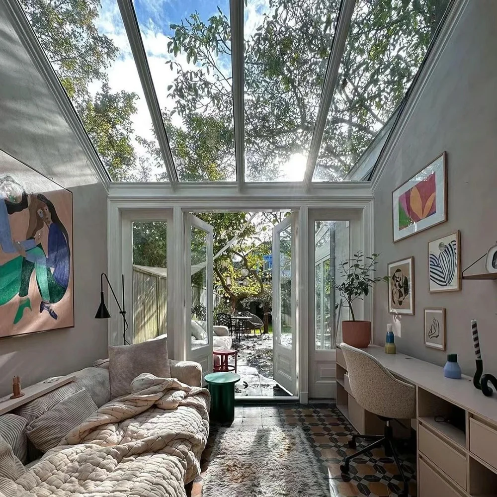 Custom Free Standing Aluminium Frame Glass Sunroom & Glass Houses