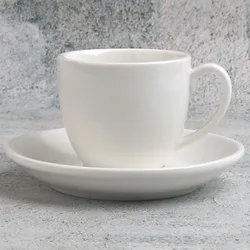 3,5 унций, однотонная белая керамическая фарфоровая чашка для кофе эспрессо с блюдцем