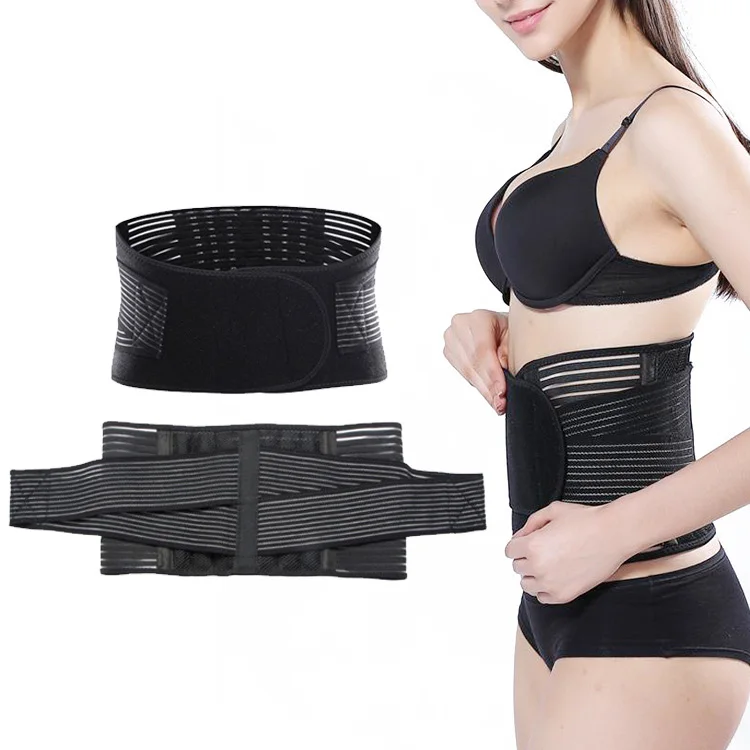 Working Medical Pain Relief Adjustable Breathable Metal Strip Elastic Lumbar Brace Waist Support Belt