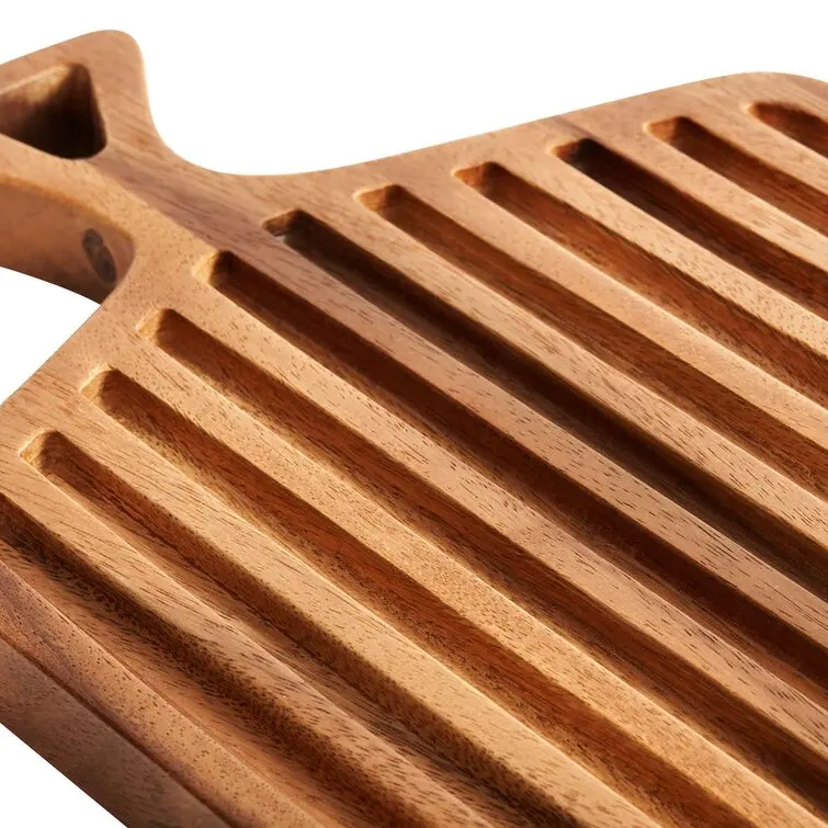 Wholesale Large Walnut Wood cutting board with handle for Kitchen Butcher chopping block Juice
