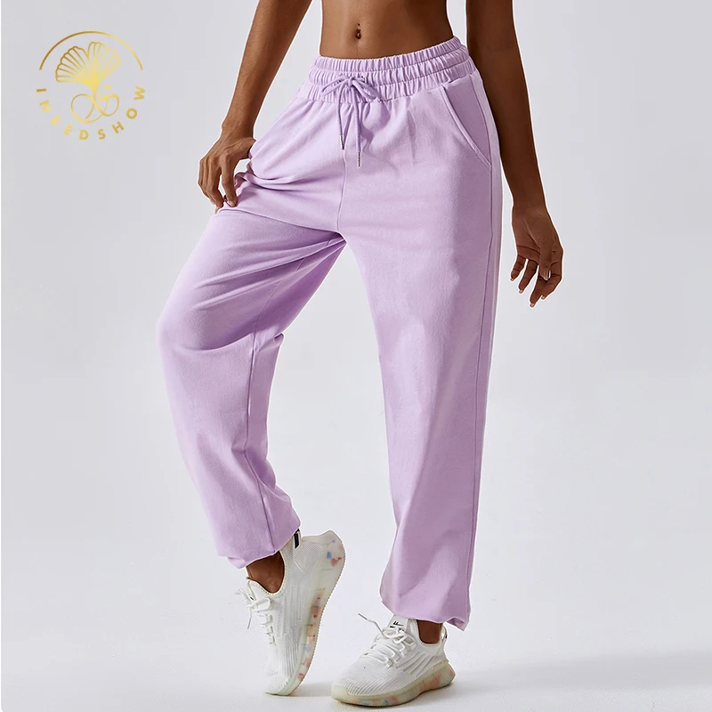 Wholesale Fashion Plus Size Blank Fitness Oversized Cotton Joggers Sports Workout Jogging Casual Gym Sweat Pants For Women