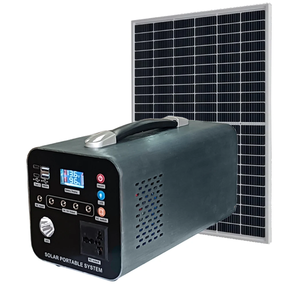 wholesale outdoor solar energy storage power station 300w-1500w solar portable power station system with solar panel