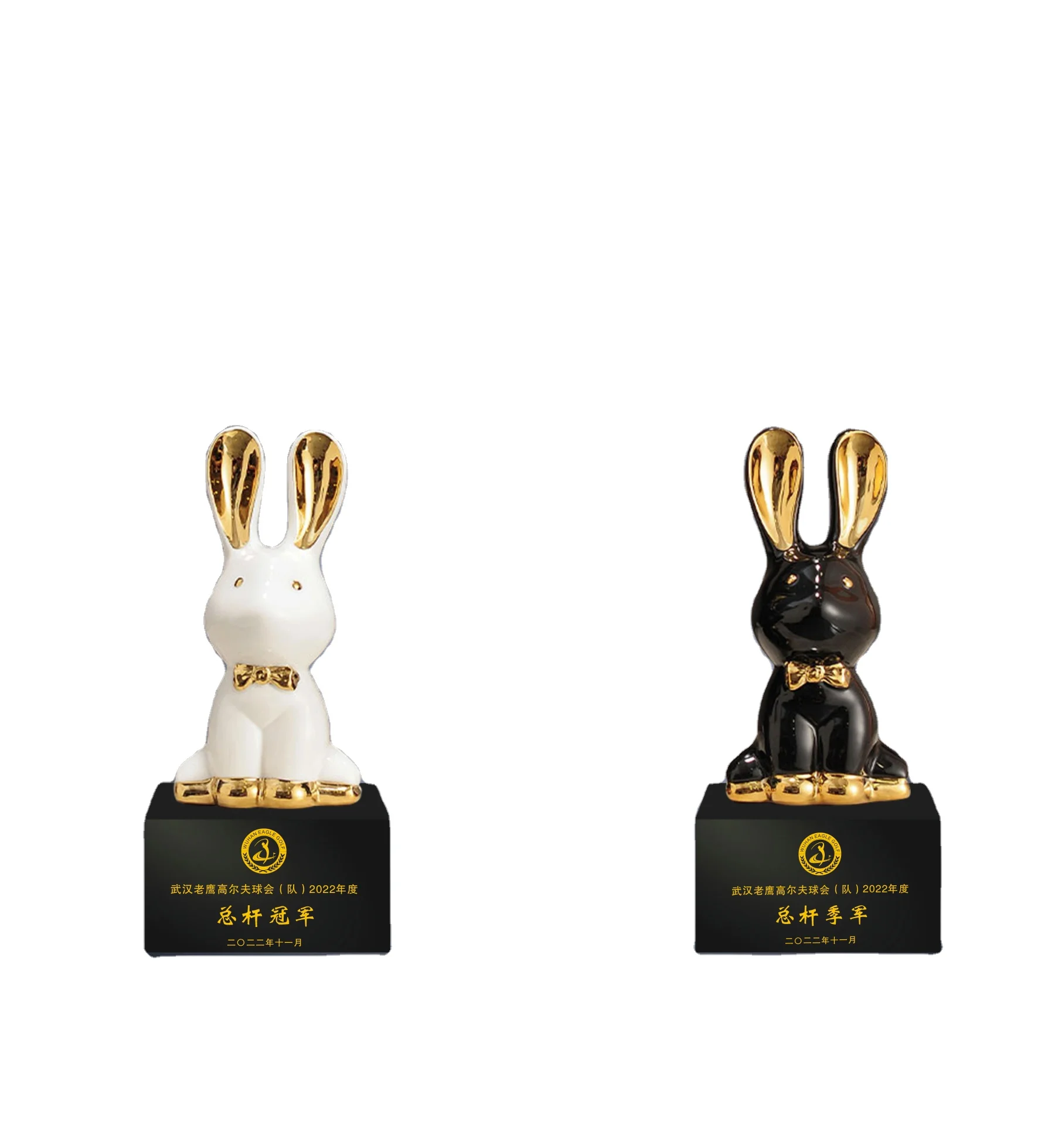 factory New design cute rabbit desk decoration ceramic souvenir gift trophy award
