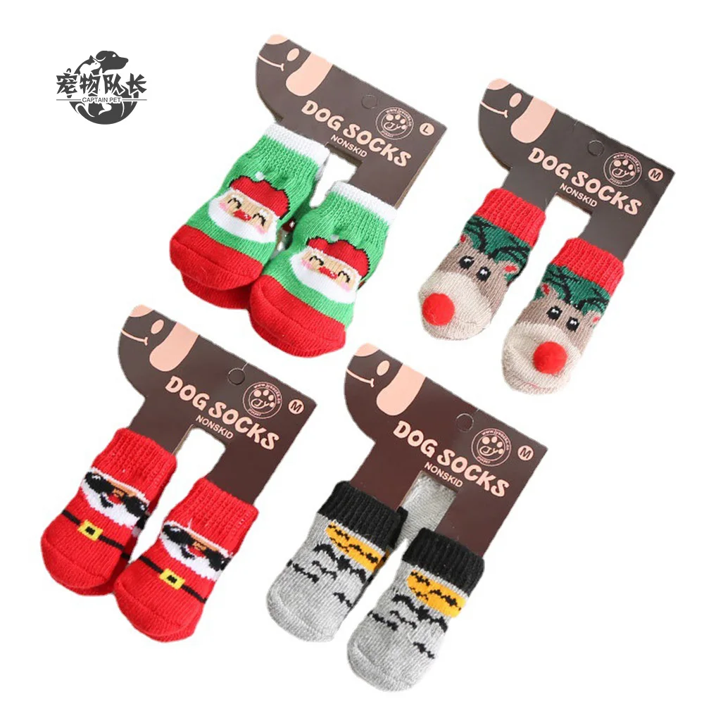 Pet Socks Cute Cartoon Halloween Christmas Warm Knitting Socks Non-slip Warm Dogt Socks