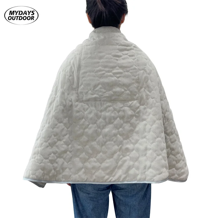 Mydays Tech Lightweight Portable Cordless Super Cozy Soft Comfortable 3 Heating Levels Heated Wearable Shawl Camping Blankets