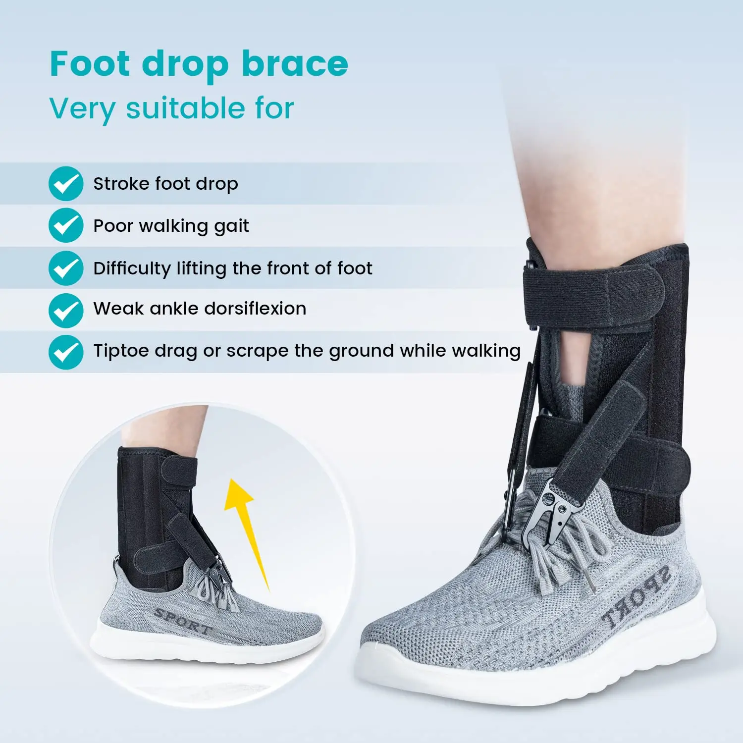Youth Adjustable Nylon and Cotton Ankle Brace Compression Protection Sleeve for Sports Achilles Tendonitis