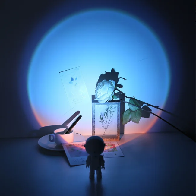 2022 Nordic net red little man sunset lamp sunset projection light Atmosphere lamp mini sun lights robot style