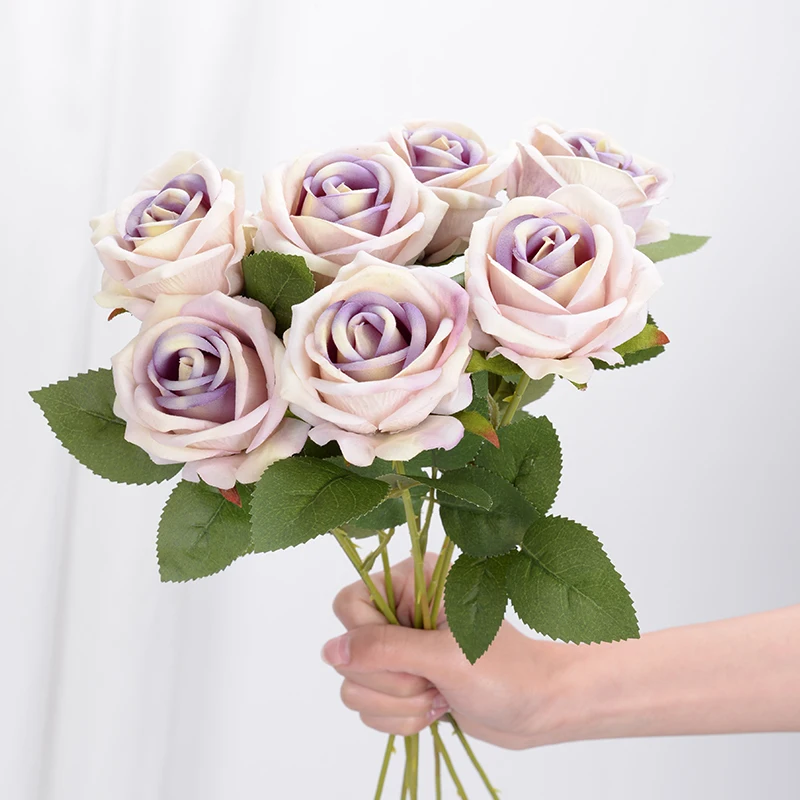 The lowest price of artificial single-stem velvet rose directly sold by Yiwu factory in China