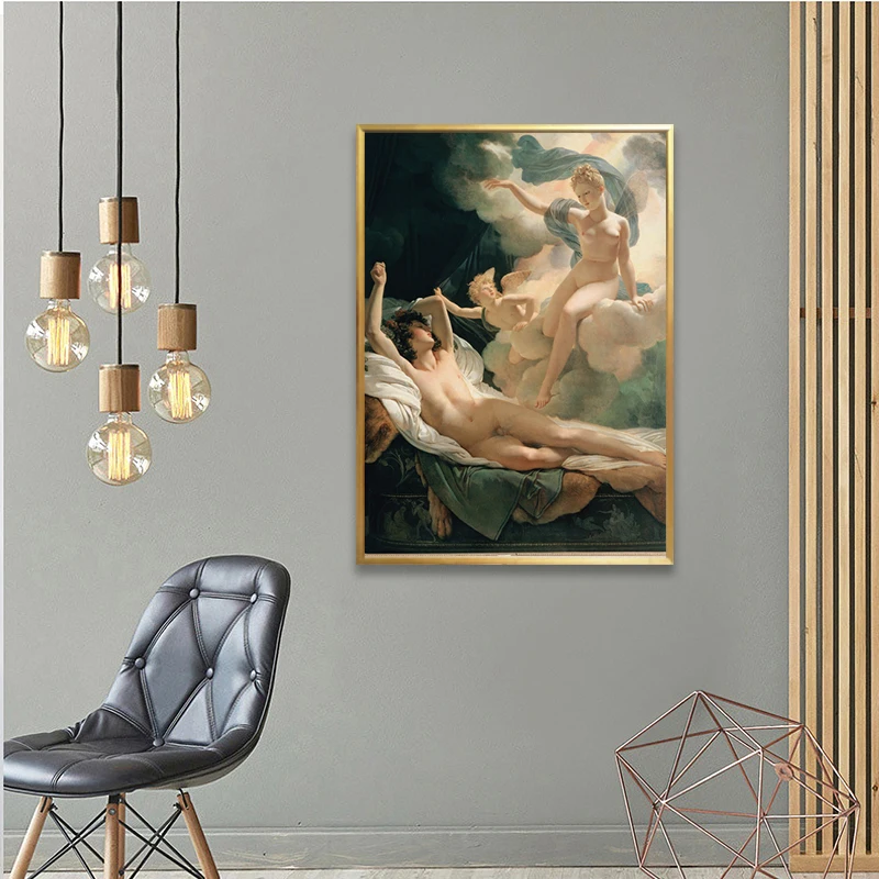 Custom Home Decoration Sexy Couple Handmade Oil Wall Art Canvas Sexy Famous Nude Paintings