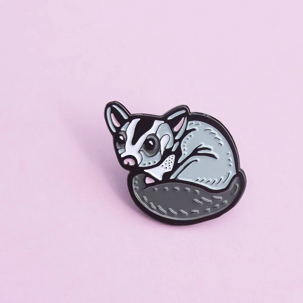 Pinstargifts Manufacturer Custom creative soft enamel pins animal cute lapel pin sugar glider enamel pin