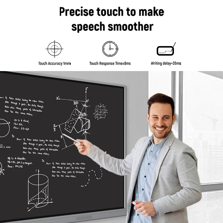 65/75/85/98/110 inch LCD Display Smart Board Prices Digital Whiteboard Educational Equipment Interactive White Board
