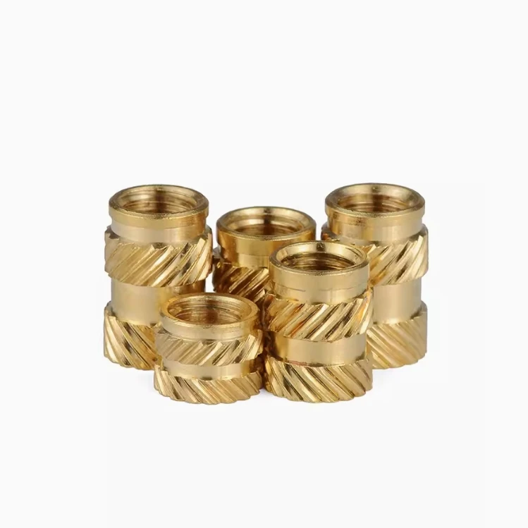 M2-M6 Brass Nut Inserts Knurled Earth Eight Twill Hot Melt Injection Moulding Nut Inlays Pre-buried Hot Pressing Nut