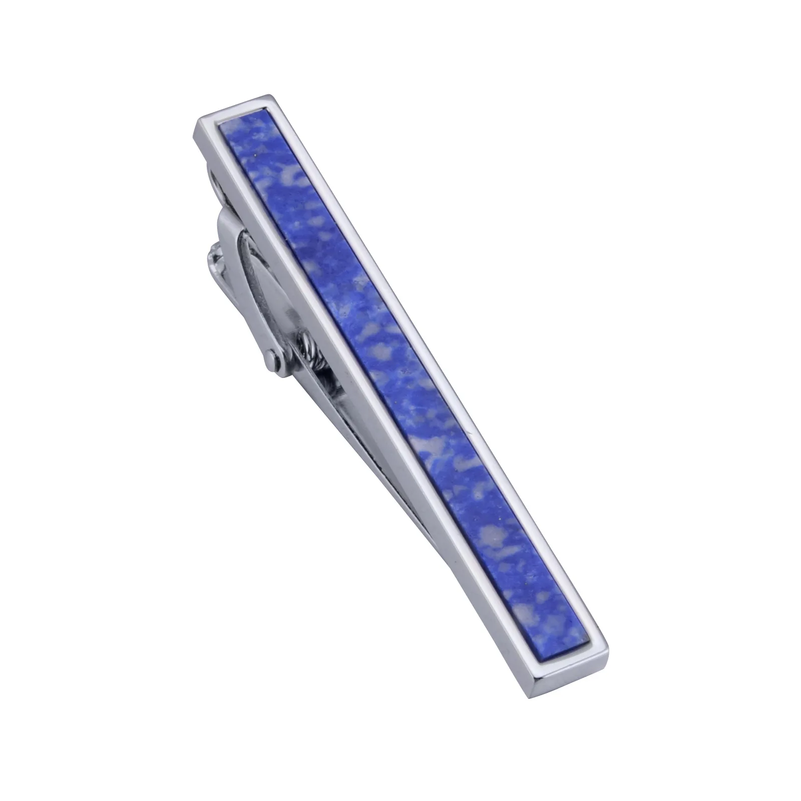 Natural lapis lazuli stone cufflinks tie clips set