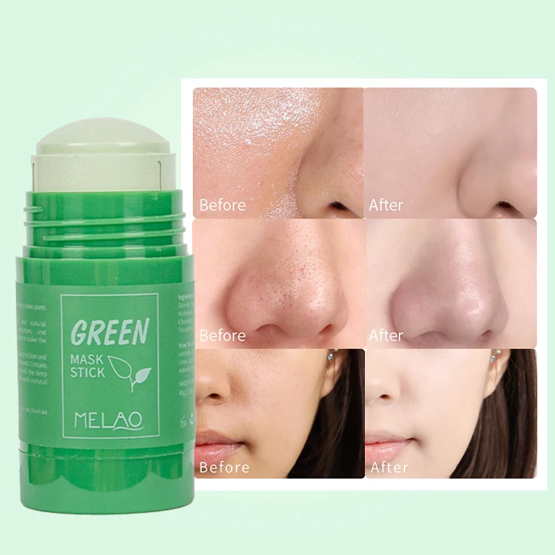 Cosmetics green mask stick tea moisturizing hydrating cleansing solid essence man cream clay green tea mask