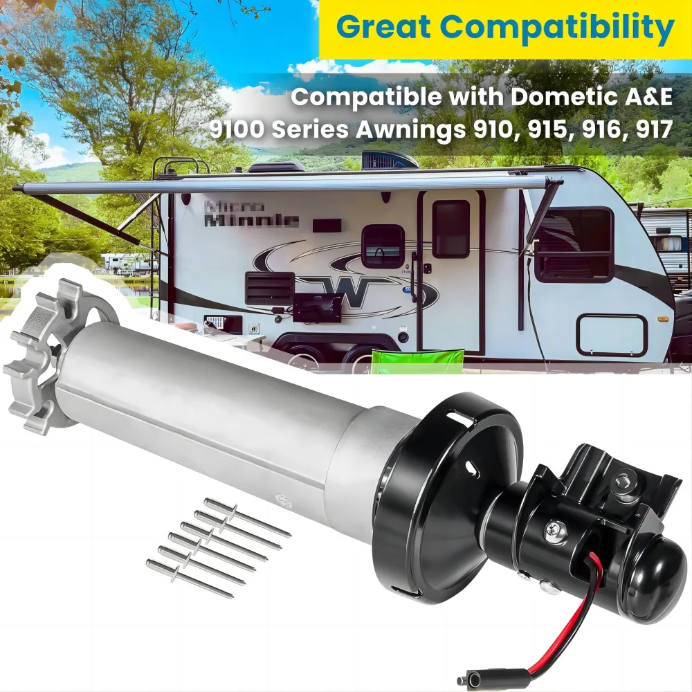 12V DC Extension Drive 910 915 916 917 3310423.209U Torsion Assembly Rh Black for 9100 Power Patio RV Awning Motor