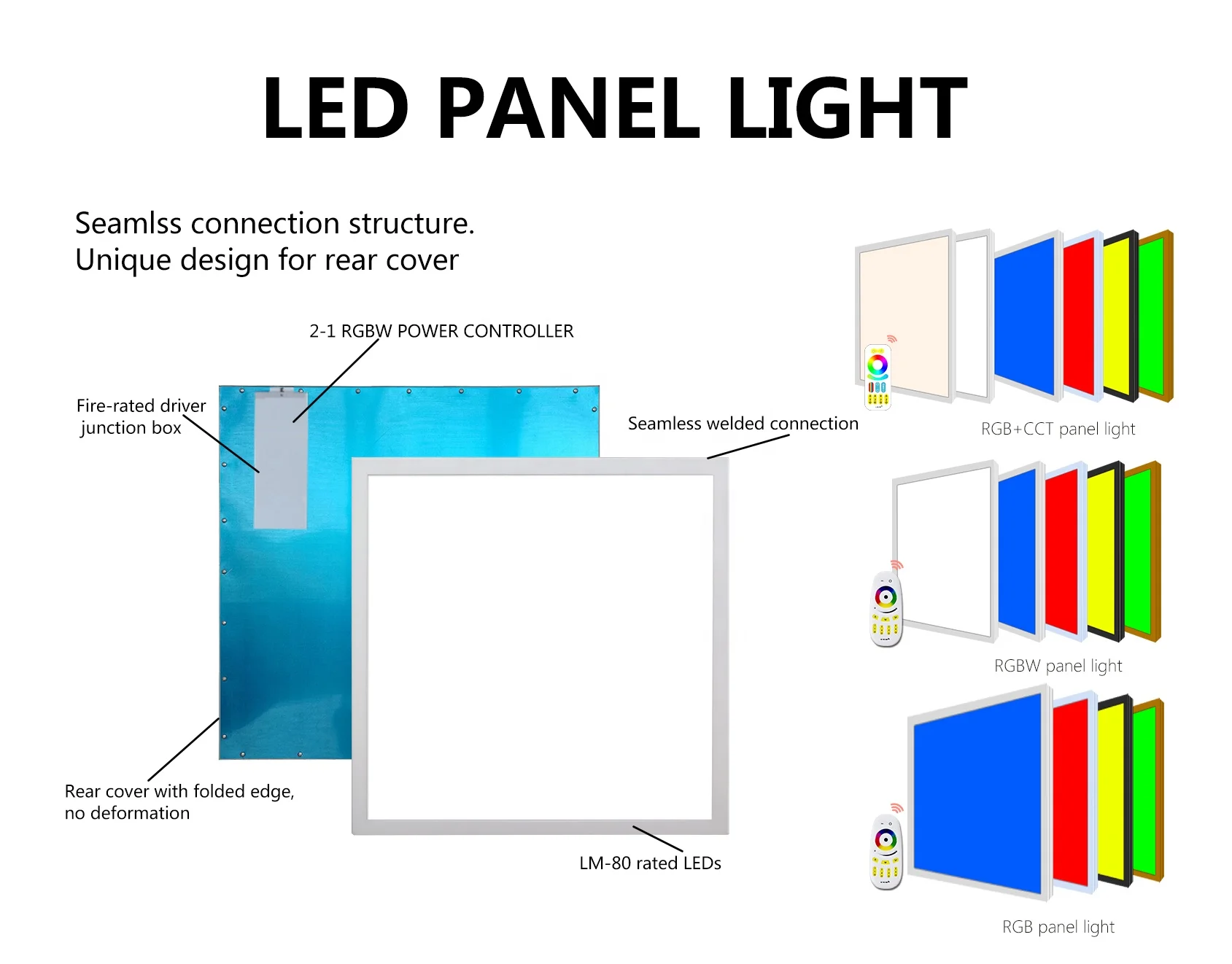 indoor recessed mounted ceiling RGBW LED Panel Light/LED Panel Light RGB/2X2 RGB LED Panel Lights