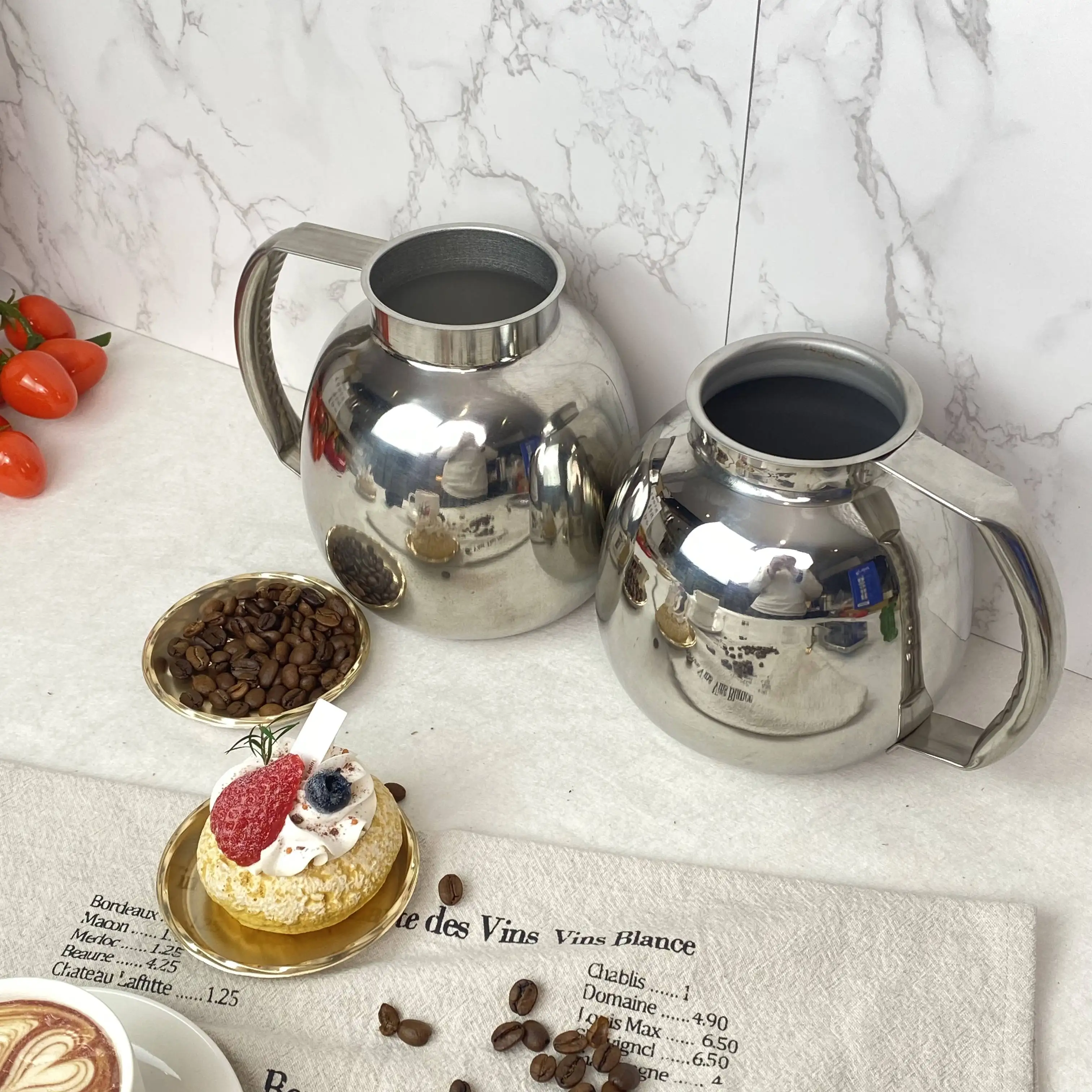 Factory price stainless steel tea pot Turkish coffee maker 1.6L water kettle for home office hotel restaurant