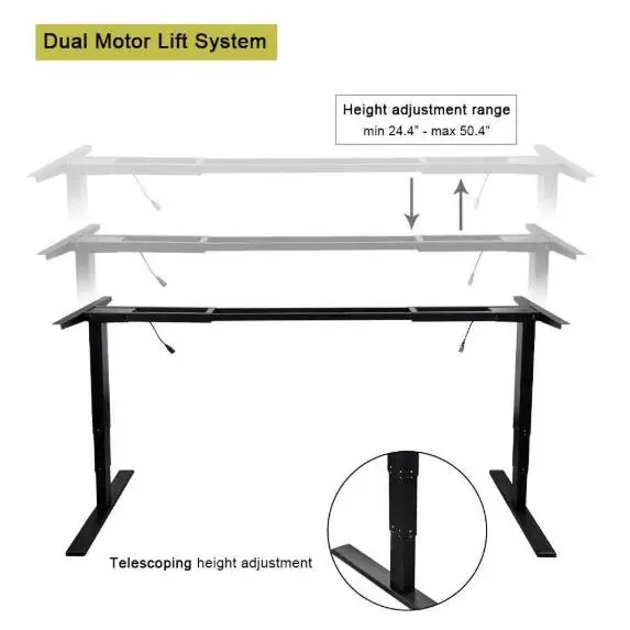 Electric Linear Actuator For Height Adjustable Desk Legs Single Motor Sit Stand Office Desk