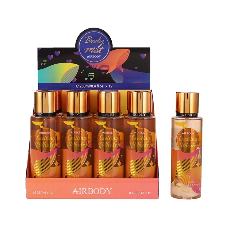 High capacity  long lasting mist perfume Minimalist design 250ml natural floral body mist body spray for women