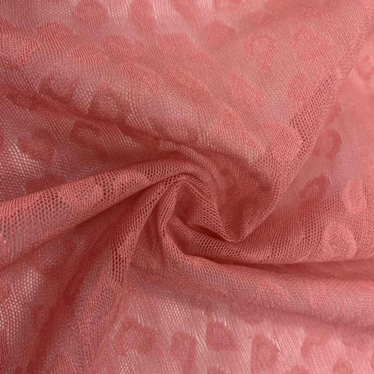 Хорошо тянущийся 30% г/м2 nylon70 % спандекс трикотажный жаккардовый сетчатый леопардовый узор для нижнего