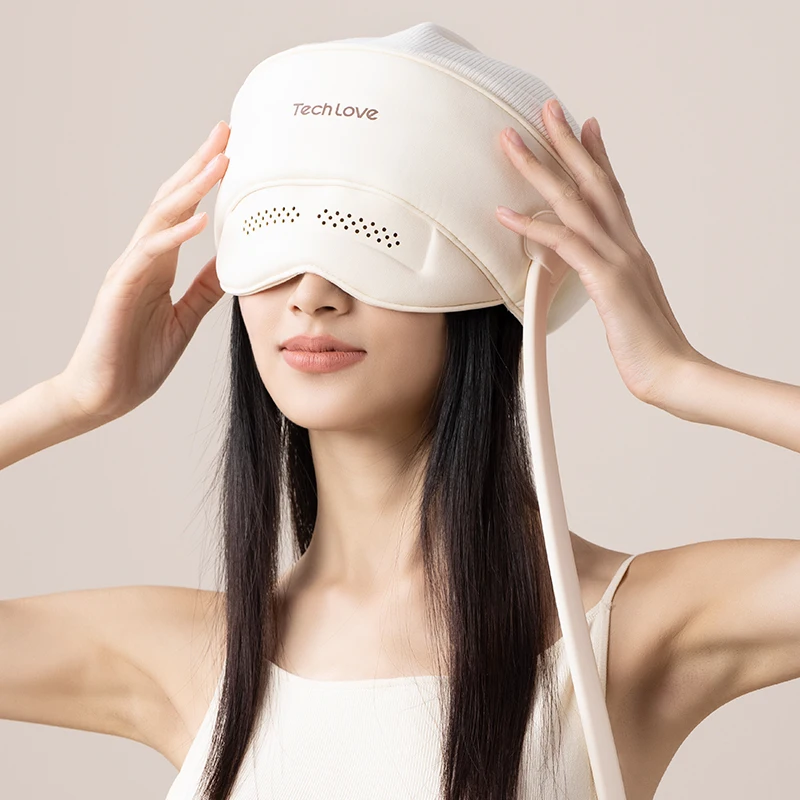 Tech Love Relieve Stress Intelligent Vibrating Electric Smart Head Eye Care Massager Heat Compression Eye Massager Equipment