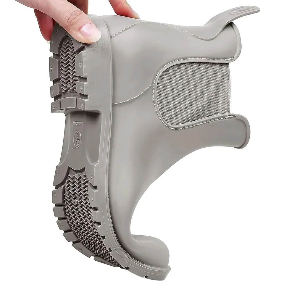 Wholesale Short Gumboot Waterproof PVC Antislip Daily Wear Women Ankle Rain Shoes Chelsea Boots Lady