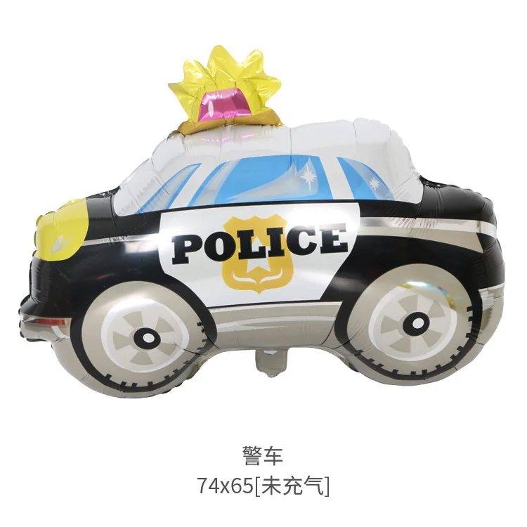 Train aluminum foil balloons Baby birthday decoration Car party arrangement engineering truck tank fire truck balloon