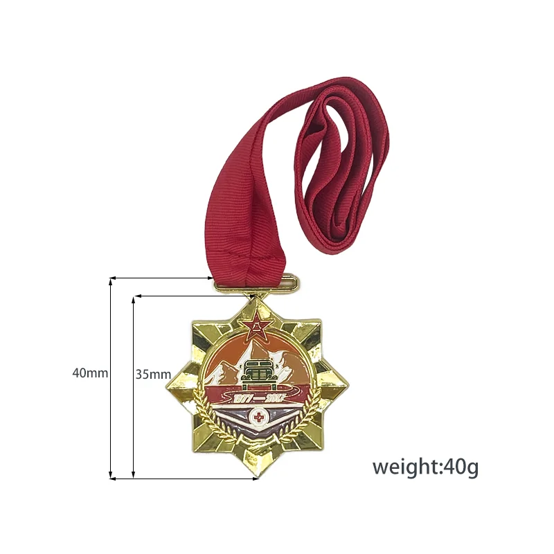 Custom Medals with ribbon 40g gold medal can design your own style