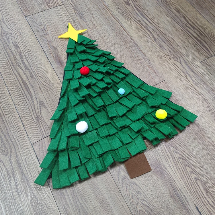 Hot Sale Pressure Relief Non-Slip Pet Green Christmas Tree Sniffing Mat Slow Feeding Training Rug For Dogs