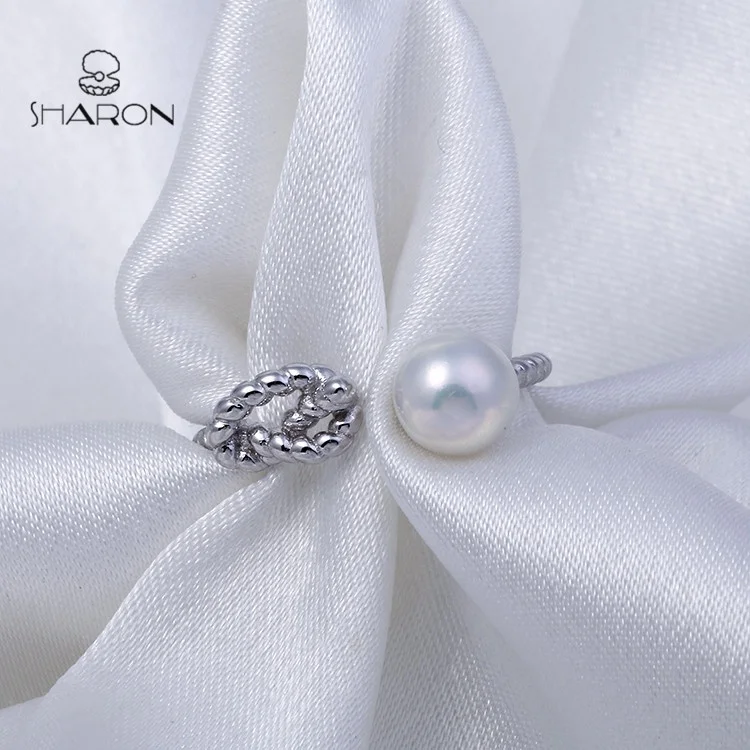 Manufacturer Price Women Piston Clover Finger Jewelry 925 Sterling Silver Ring Mounting for Pearl