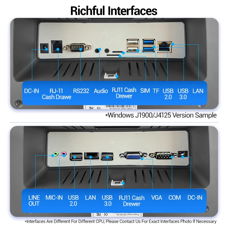 FYJ-F2 14 дюймов кассовый аппарат Windows 10