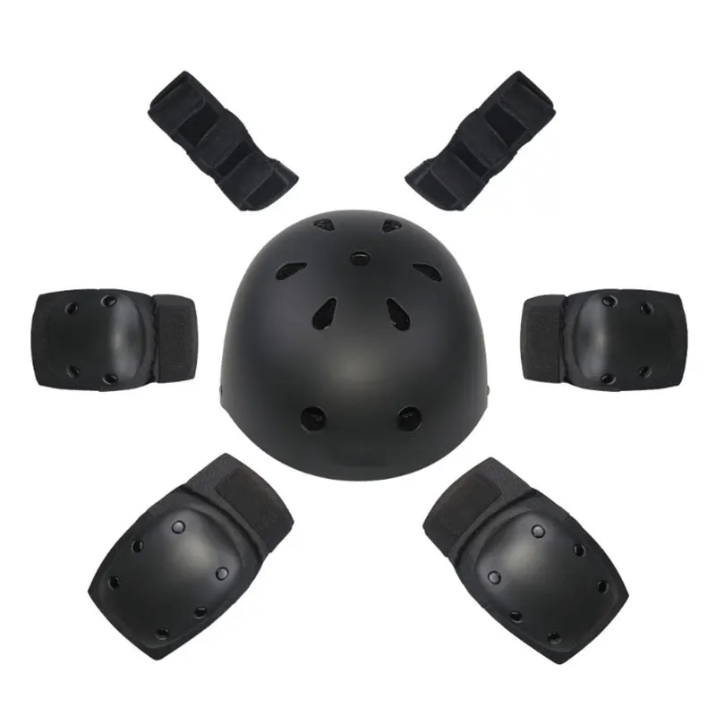 S/M/L Black Child Kid Cycle Skate Protective Kits Set Skate Helmet and Skateboard Protection Gear Guar