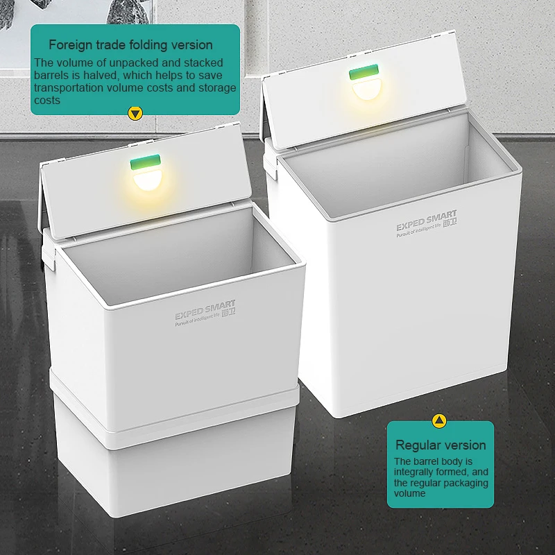 Smart sensor trash can bathroom bedroom Innovation One step collections automatic bag collection electric Smart sensor trash can